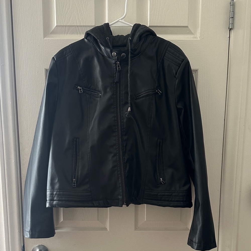 Maralyn & Me Black Faux Leather Jacket